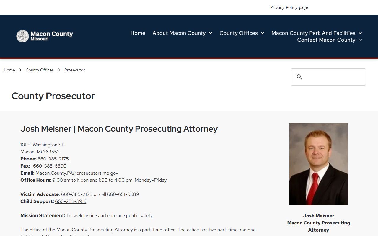 Macon County court records after arrest prosecutor contact page